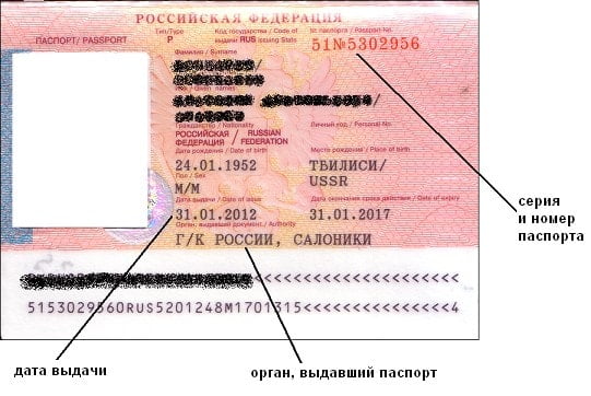 Where are the series and number in the international passport?