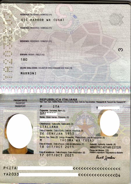 Паспорт гражданина италии