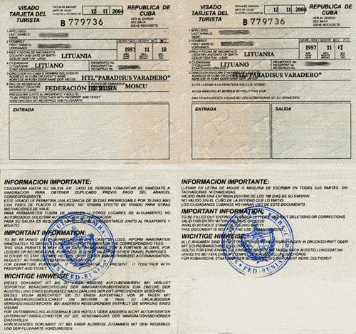Cuban visa