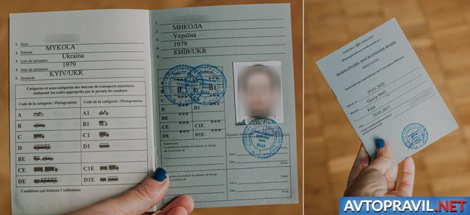 International driving license in hands