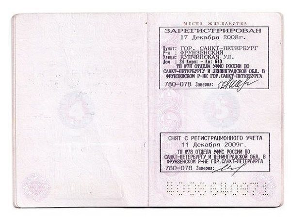 паспорт с регистрацией