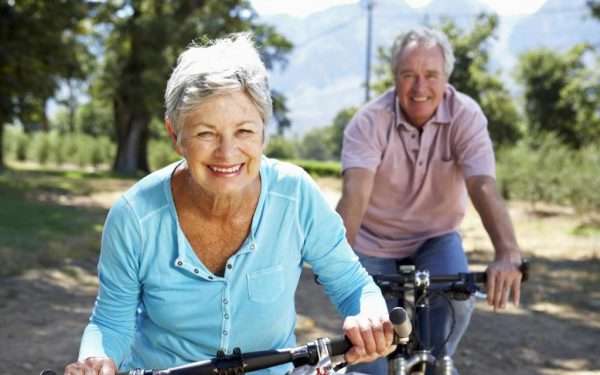 Pensioners on bicycles