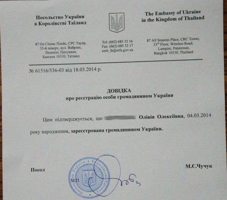 Справка о гражданстве Украины