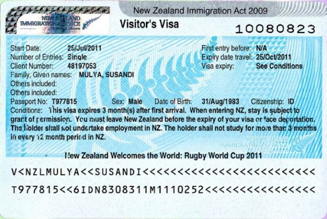 Виза в Новую Зеландию для россиян