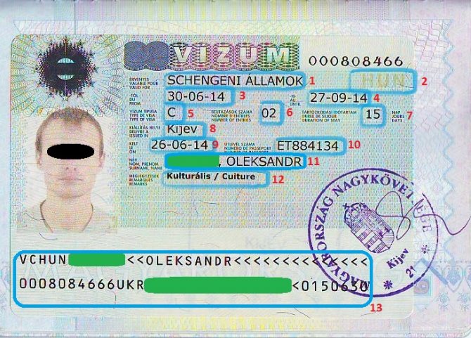 внешний вид шенгенской визы